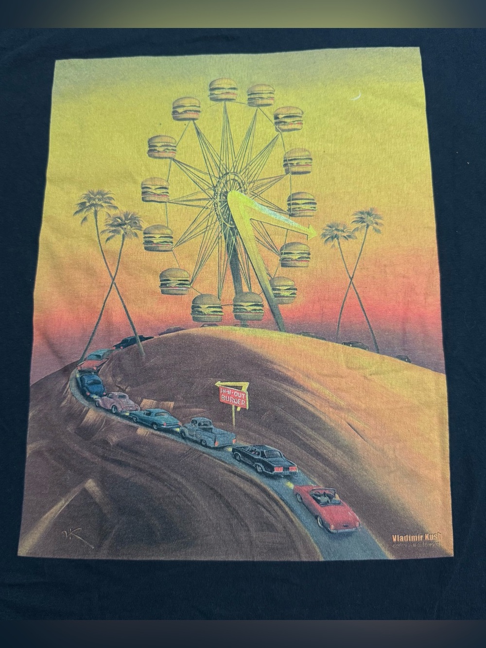 In N Out Burger 70th Anniversary T-Shirt Art By Vladimir Kush Men's Size: M
